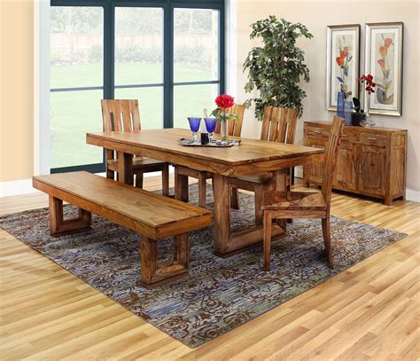 Brownstone 4 Piece Dining Set with 2 Chairs and Bench - Kane's Furniture