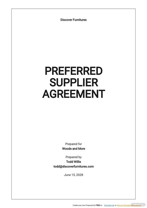 Preferred Supplier Agreement Template - Sfiveband.com