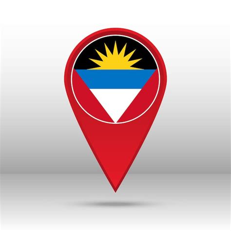 Premium Vector | Map pin antigua and barbuda flag