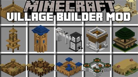 Minecraft VILLAGE BUILDER MOD / INSTANTLY BUILD STRUCTURES VILLAGE !! Minecraft Mods - YouTube