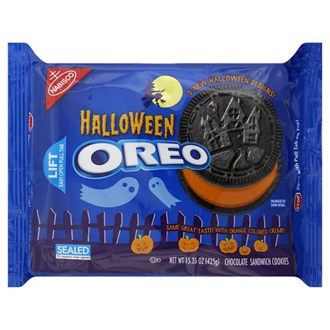 Nabisco Oreo Halloween Orange Creme Chocolate Sandwich Cookies - Shop Snacks & Candy at H-E-B