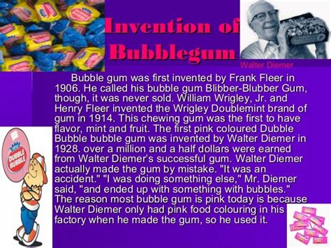 when did frank henry invented bubble gum