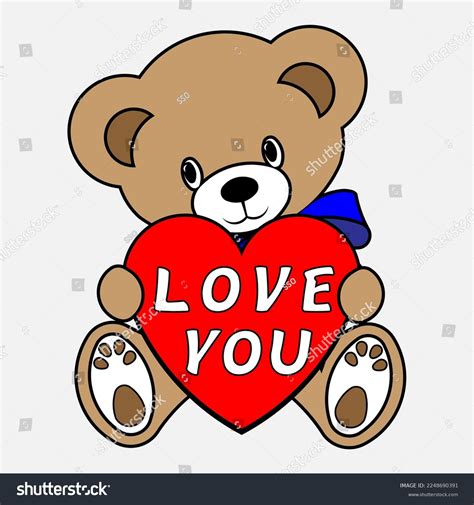 Simple Color Vector Image Funny Teddy Stock Vector (Royalty Free ...