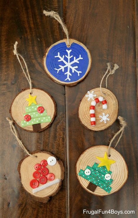 How to Make Adorable Wood Slice Christmas Ornaments - Frugal Fun For Boys and Girls