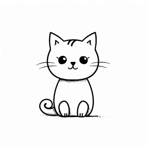 Cute Cat Pictures Black And White Drawing Cute - Infoupdate.org