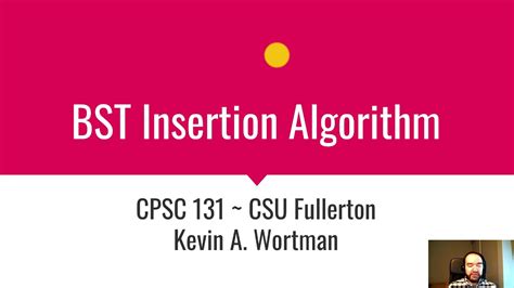 BST Insertion Algorithm - YouTube