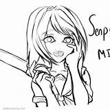 Yandere Simulator Coloring Pages sketch template