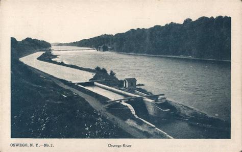 Oswego River New York Postcard