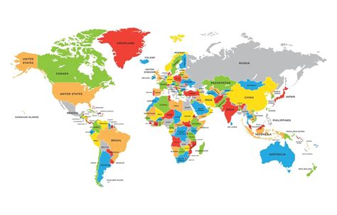 mundo mapa con países nombres 20367695 Vector en Vecteezy