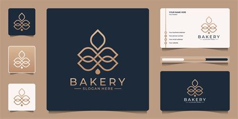 Minimalist elegant Bakery logo template. Creative wheat symbol with ...