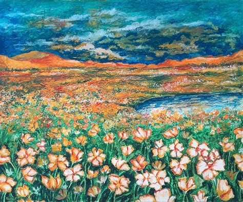 Oil Pastel Landscape, Wall Art, Nature Art, Oil Pastel Art, Floral Art ...