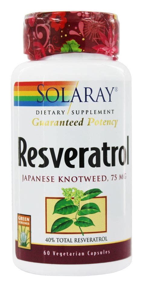 Solaray - Guaranteed Potency Resveratrol Japanese Knotweed 75 mg. - 60 Vegetarian Capsules ...