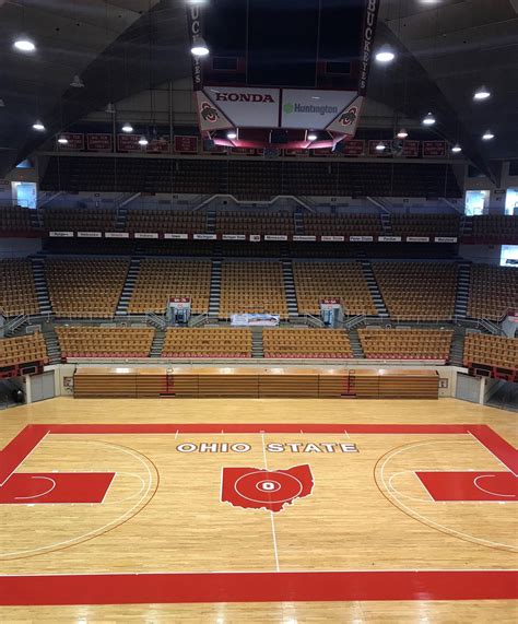 The floor at St.John Arena has been restored to its original basketball ...