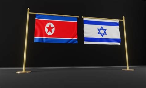 Premium Photo | North korea and israel flags north korea and israel ...