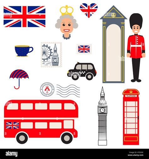 England vector traditional symbols Stock Vector Image & Art - Alamy