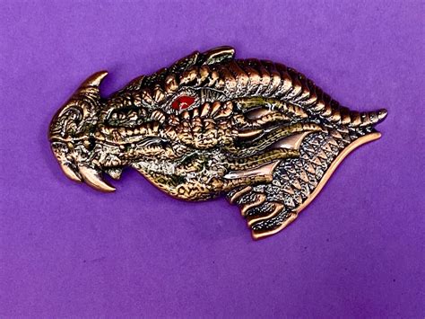 DRAGON HEAD Chinese Medieval tattoo Bronze color cut… - Gem