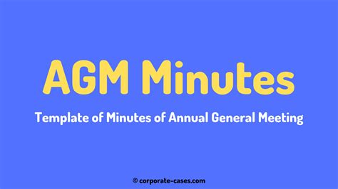 AGM Annual General Meeting Minutes Sample Template Format