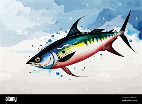 Tuna fish watercolor art Stock Vector Image & Art - Alamy