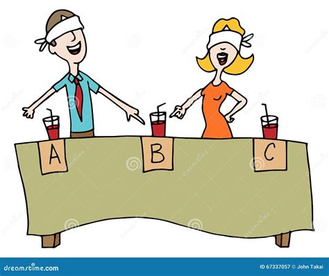 Blind Taste Test Table Cartoon Vector | CartoonDealer.com #21582567