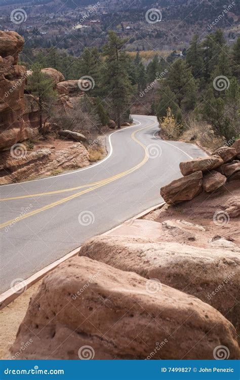 Colorado mountain road stock image. Image of rock, tree - 7499827