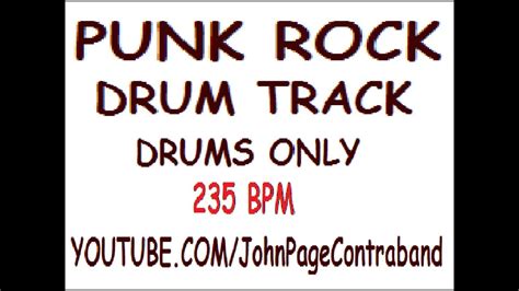 PUNK ROCK BACKING DRUM TRACK FREE DRUMS ONLY Full Length Song - YouTube