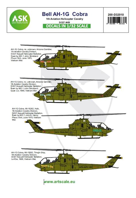 1/32 Bell AH-1G Cobra 1th Aviation Helicopter Cavalry D/227 AHB | Vše ...