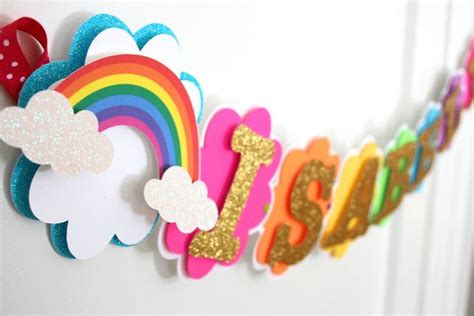 Rainbow Birthday Banner Rainbow Birthday Decorations Rainbow Themed Birthday Party Rainbow ...