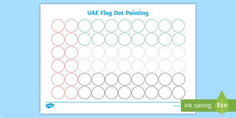 UAE Flag Dot Painting Worksheet (teacher made)