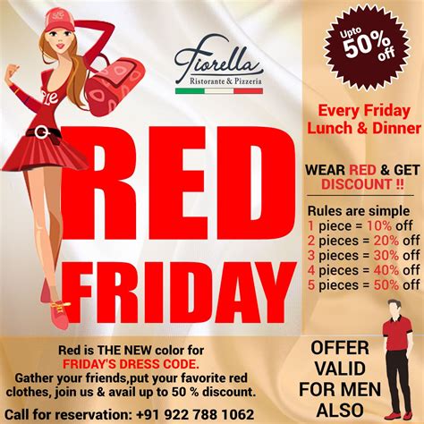 Make your fridays all more fun and different !! ---> Visit us for lunch or dinner wearing red ...