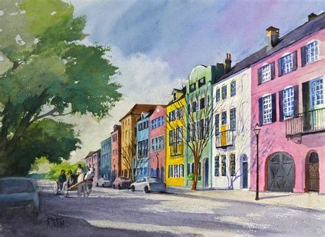 Rainbow Row | Rainbow row, Original watercolors, Beautiful streets