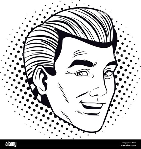 pop art man face black and white Stock Vector Image & Art - Alamy