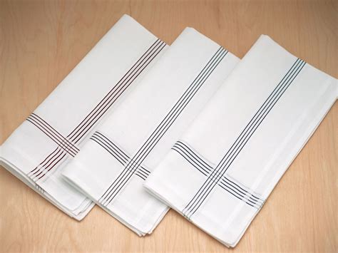 Set of 3 Assorted Striped Mens Handkerchiefs