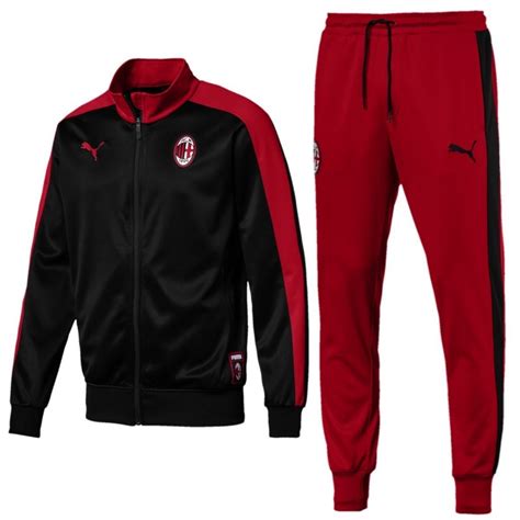 Buy AC Milan Puma presentation tracksuit 2018/19 T7 black/red