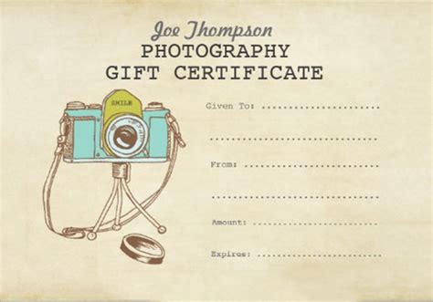 12 Sample Attractive Photography Gift Certificate Templates | Sample Templates