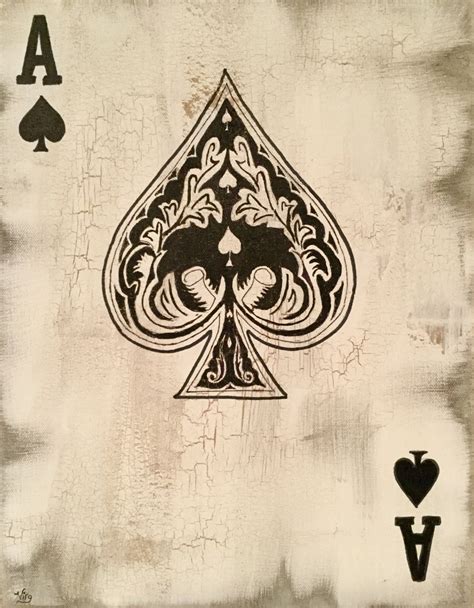 Ace of Spades Art Deck Playing Cards Painting Original | Etsy