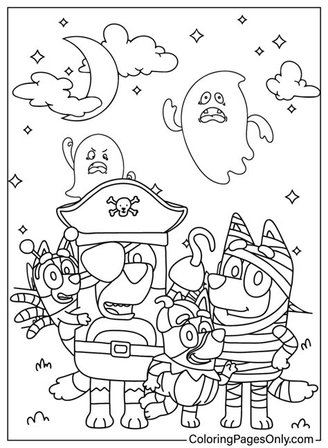 19 Free Printable Bluey Halloween Coloring Pages