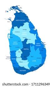 Sri Lanka Map Cities Regions Vector Stock Vector (Royalty Free) 1711296349 | Shutterstock