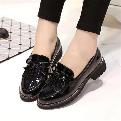 2017Hot Classic Fashion Shoes Women Casual Pointed Toe Black Oxford ...