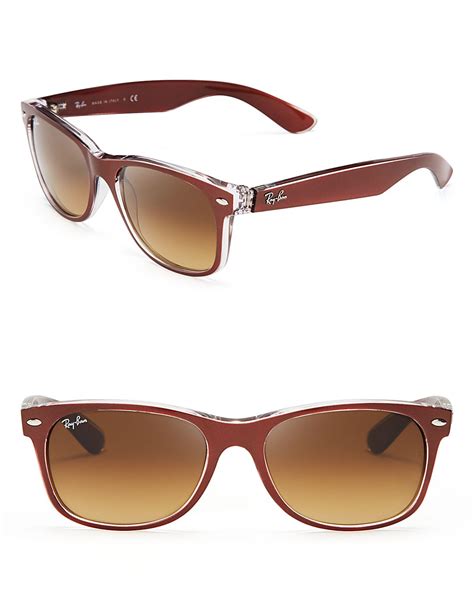 Ray-ban New Wayfarer Sunglasses in Brown (Brushed Brown/Brown Gradient ...