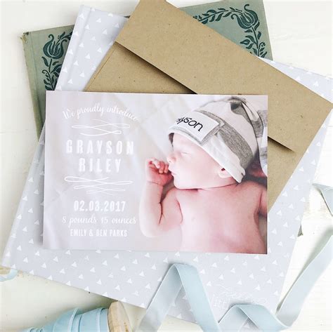 Classic trends of baby birth announcement cards - Terris Little Haven