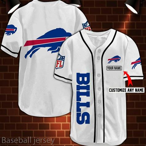 Buffalo Bills Nfl 3D Printed Personalized Logo Baseball Jersey | Etsy