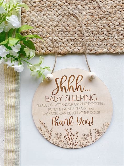 Sleeping Baby Sign // Shhh Baby Sleeping Sign // Do Not Ring - Etsy