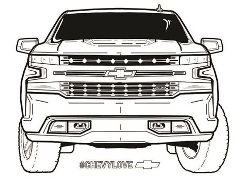 2020 Chevy Silverado Coloring Page