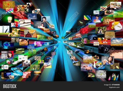 Multimedia Background. Composed Of Many Images Stock Photo & Stock Images | Bigstock