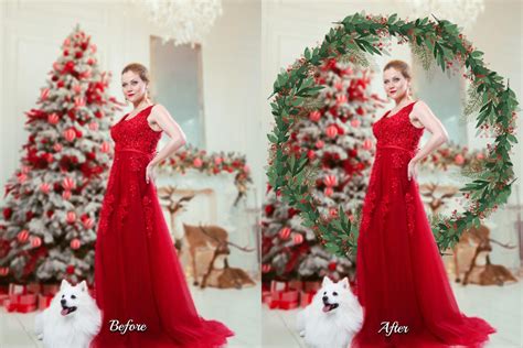 65 Christmas Wreath Photoshop Overlays - FilterGrade