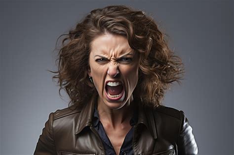 Angry Mom in Rage Isolated on Black Background Generative Ai | Premium ...