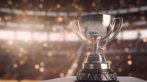 Silver Award Trophy Shining Against Bokeh Stadium Scene Powerpoint Background For Free Download ...