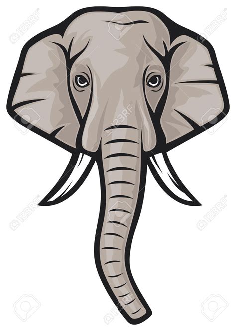 15414385-elephant-head-indian-elephant--Stock-Vector.jpg (927×1300) | Elephant clip art ...