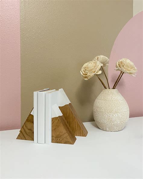 Two Super Easy DIY Bookends: Mountains & Modern Style - The Handcrafted ...