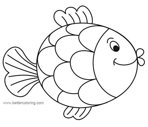 Cute Cartoon Rainbow Fish Coloring Pages - Free Printable Coloring Pages